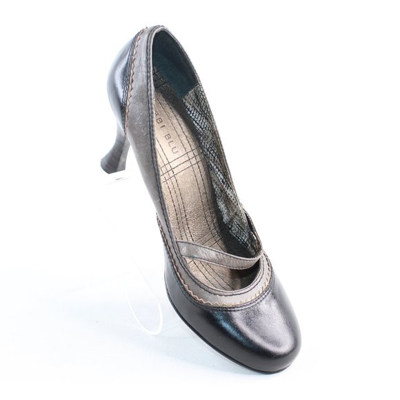Bobbi Blu Shoes - Bobbi Blu Anthropologie Black Leather Cap Heels